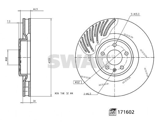 SWAG 33 10 0966 Brake Disc