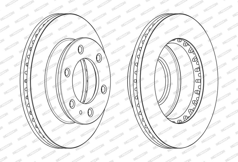 Remschijf set (2 stuks) Voor Links/Rechts past: FORD RANGER  MAZDA B-SERIE, BT-50 2.5D/3.0D/4.0 06.99-12.15