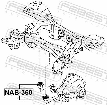 FEBEST NAB-360 Bushing, axle beam