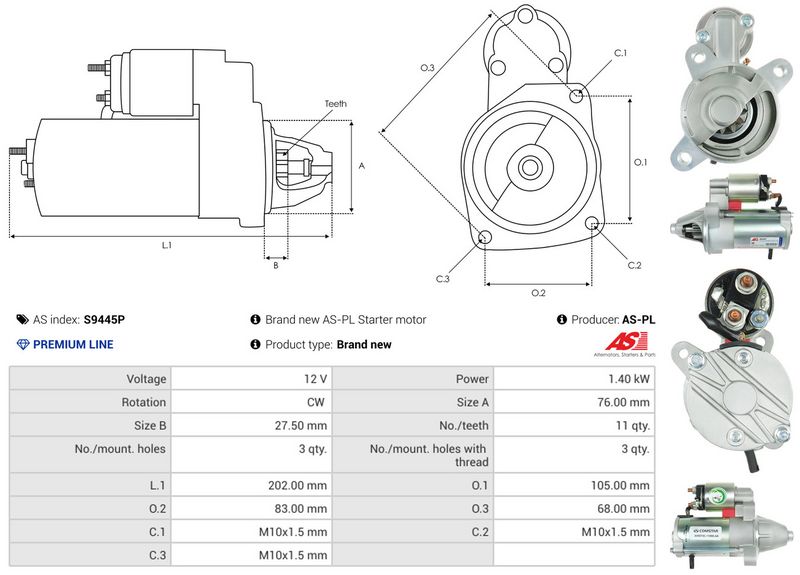 AS-PL S9445P Starter