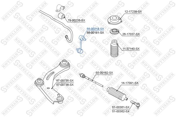 STELLOX 56-00218-SX Link/Coupling Rod, stabiliser bar
