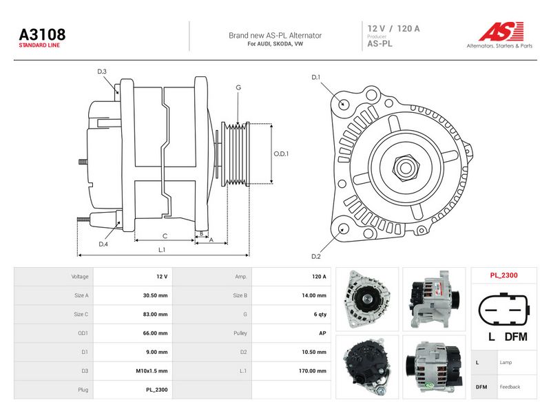 Generaator, AS-PL A3108
