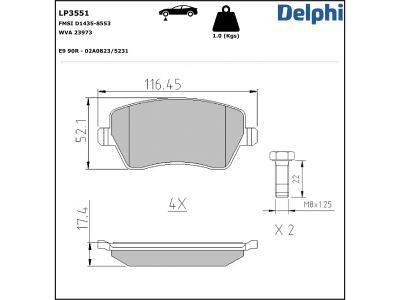 DELPHI LP3551 Brake Pad Set, disc brake