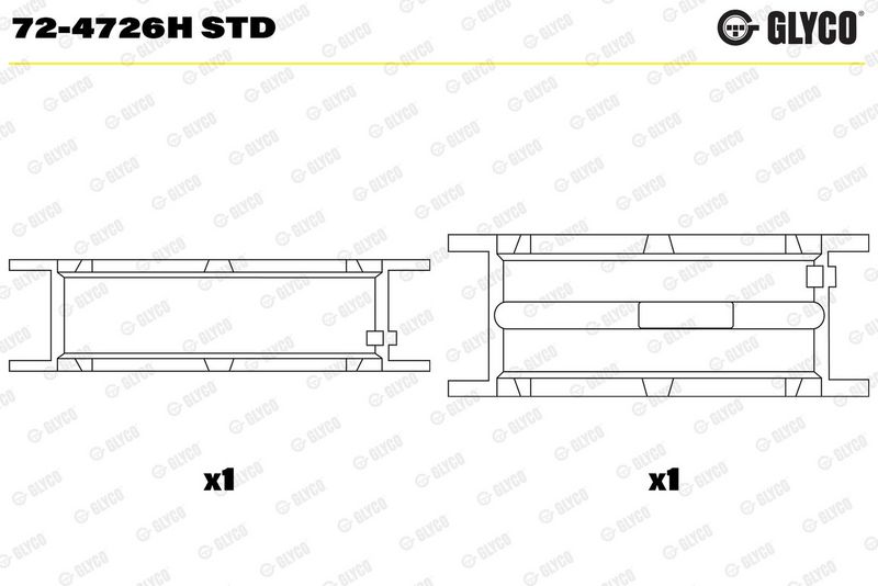 Coussinet+vilebrequin GLYCO 72-4726H STD