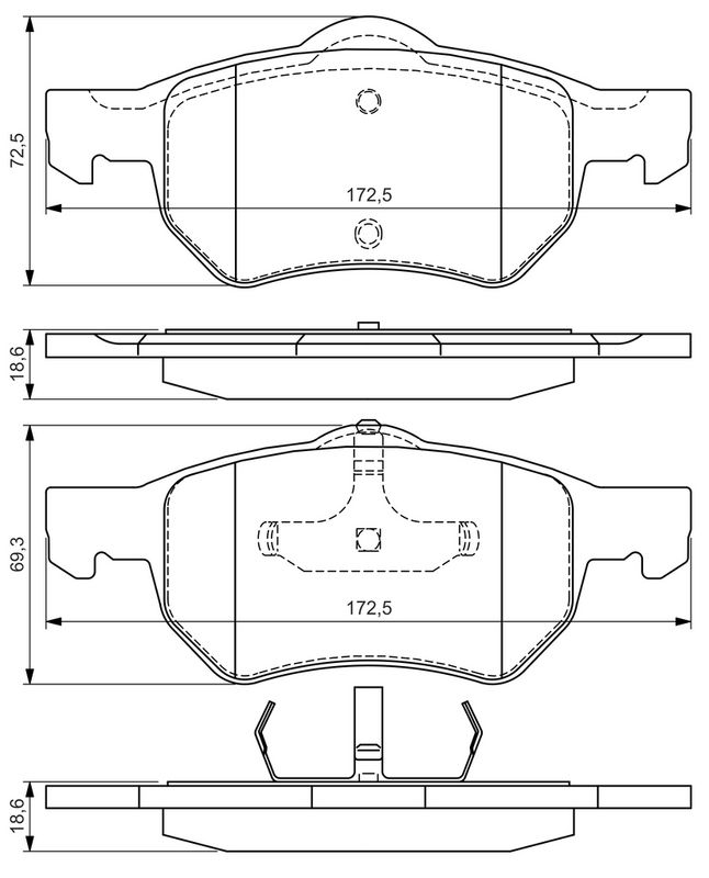 BOSCH 0986424668 Brake Pad Set, disc brake