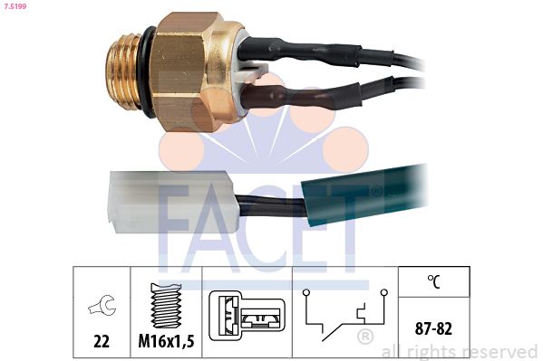 FACET Temperatuurschakelaar, radiateurventilator 7.5199