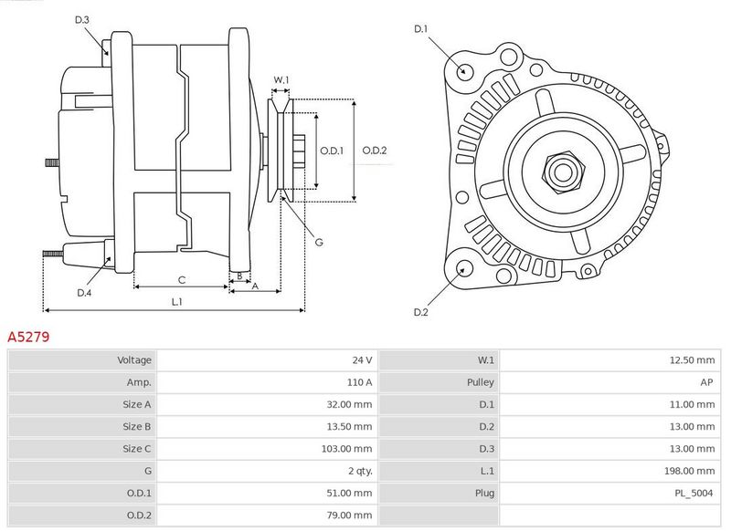 AS-PL A5279 Alternator