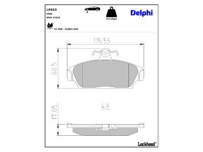 DELPHI LP653 - Brake Pad Set, disc brake