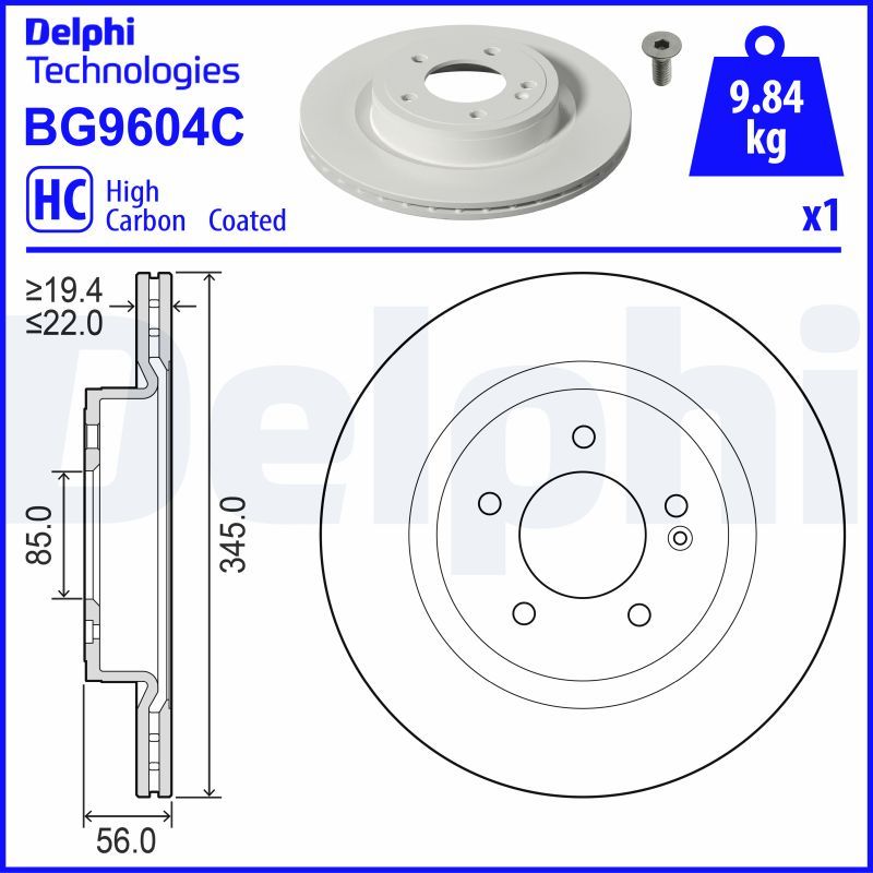 Гальмівний диск, Delphi BG9604C