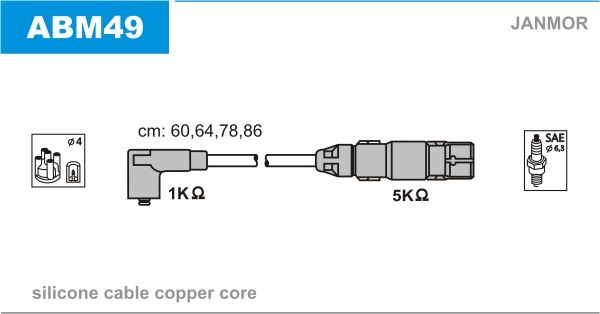 Комплект проводів високої напруги, Janmor ABM49