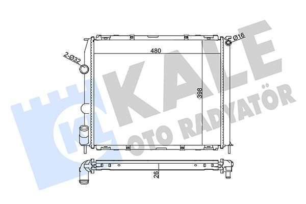 KALE RENAULT радиатор охлаждения Clio II, Kangoo 1.2/1.4 97-