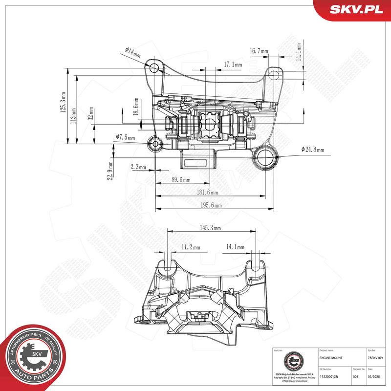 Paigutus, Mootor, ESEN SKV 75SKV169