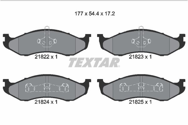 Комплект гальмівних накладок, дискове гальмо, Textar 2182202