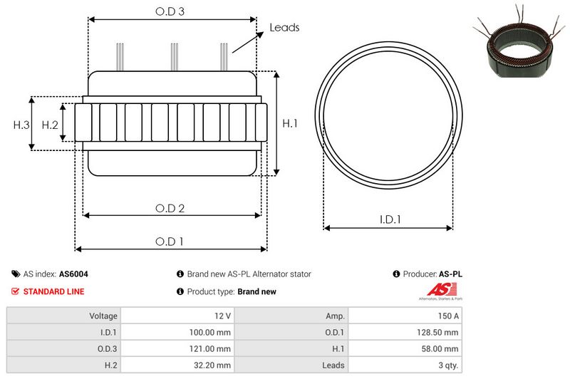 Staator, generaator, AS-PL AS6004