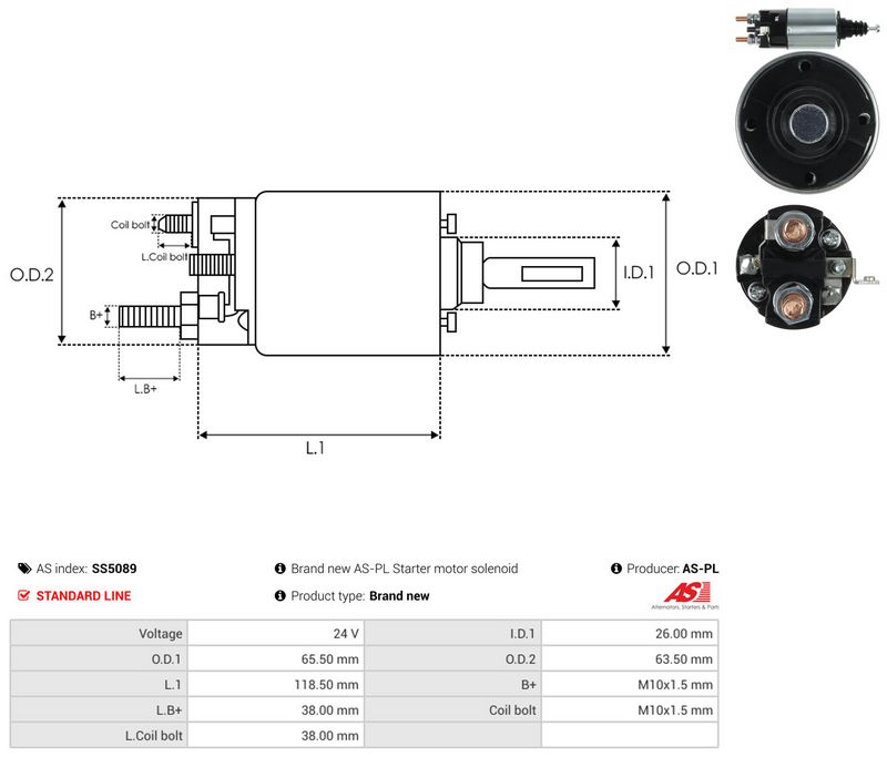 AS-PL SS5089 Solenoid Switch, starter
