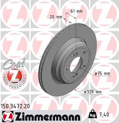 Гальмівний диск, Zimmermann 150347220