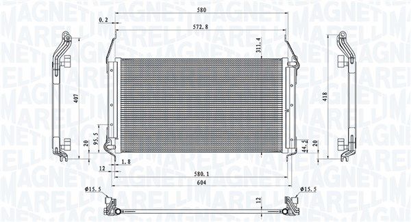 MAGNETI MARELLI kondenzátor, klíma 350203801000