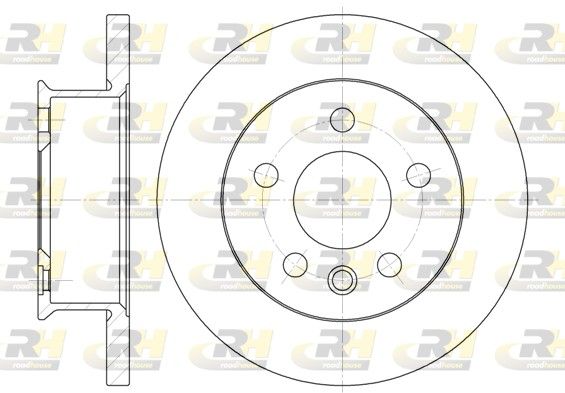 Гальмівний диск, передня вісь, повн., 260мм, кількість отворів 5, Roadhouse 6414.00