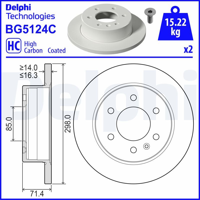 Гальмівний диск, Delphi BG5124C