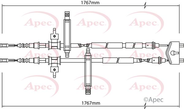 APEC Cable Pull, parking brake CAB1144