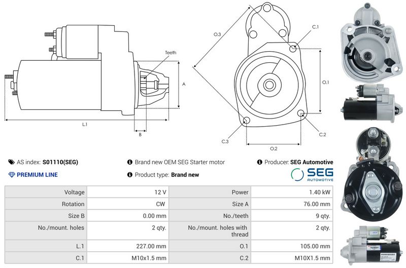 AS-PL S01110(SEG) Starter