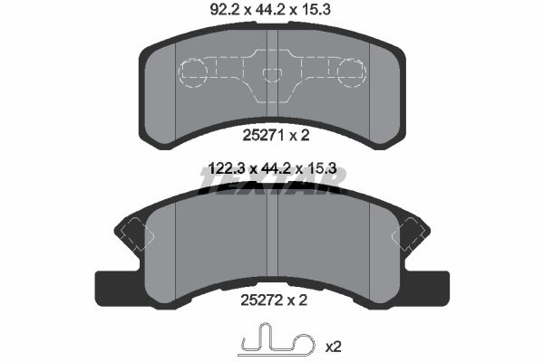 TEXTAR fékbetétkészlet, tárcsafék 2527101