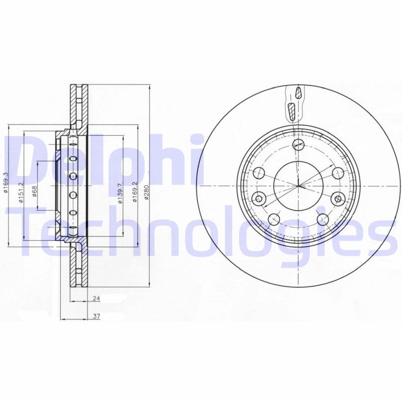 Тормозной диск DELPHI BG4265C