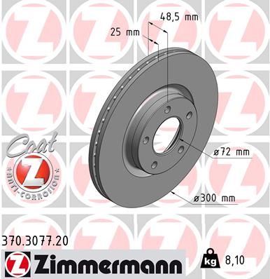 Гальмівний диск, Zimmermann 370.3077.20