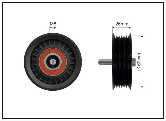 Відвідний/напрямний ролик, поліклиновий ремінь, Caffaro 500279