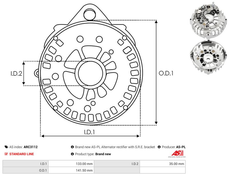 AS-PL ARC3112 Rectifier, alternator