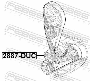 FEBEST 2890-DUC Tensioner Pulley, timing belt