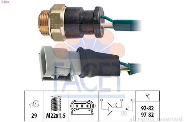 FACET Temperatuurschakelaar, radiateurventilator 7.5662