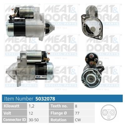 MEAT & DORIA Startmotor / Starter 5032078