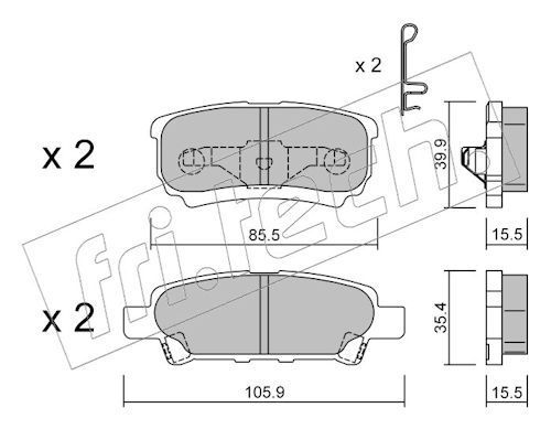 fri.tech. 753.0 Brake Pad Set, disc brake