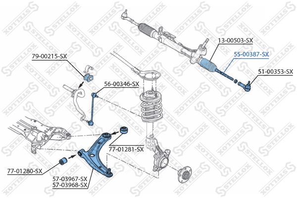 STELLOX 55-00387-SX Inner Tie Rod