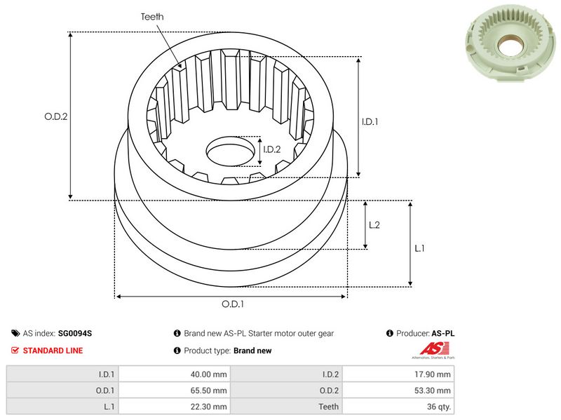 AS-PL SG0094S Repair Kit, starter