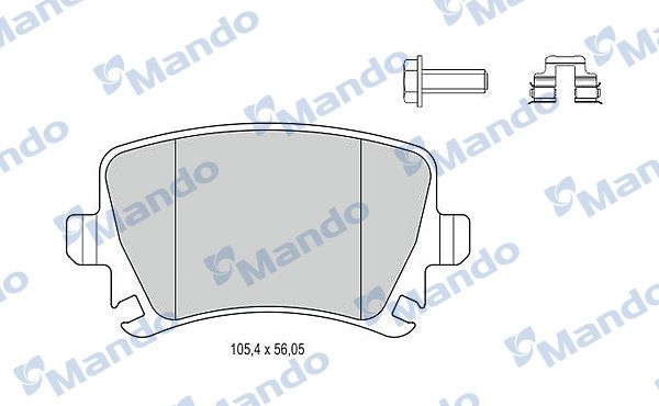 Комплект гальмівних накладок, дискове гальмо, Mando MBF015194