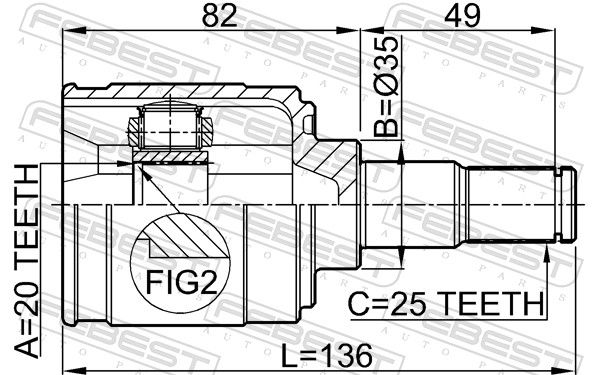 FEBEST 2211-PICMT Joint Kit, drive shaft