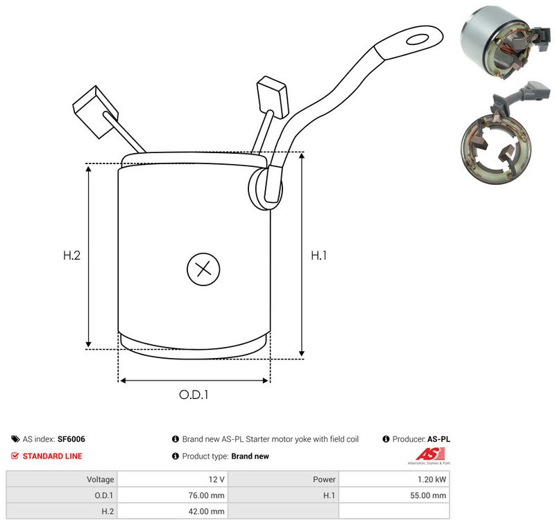 AS-PL SF6006 Field Winding, starter