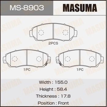 Комплект гальмівних колодок, Masuma MS8903