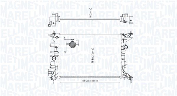 Radiaator, mootorijahutus MAGNETI MARELLI 350213222800