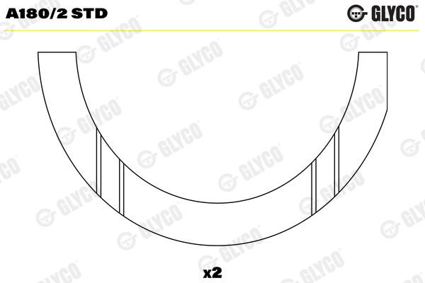 Проміжна шайба, колінчатий вал, Glyco A180/2STD