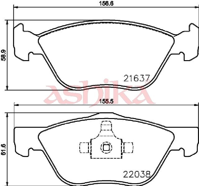 ASHIKA 50-00-0229 Brake Pad Set, disc brake