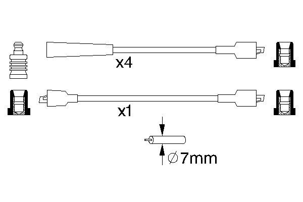 BOSCH 0 986 356 855 Ignition Cable Kit