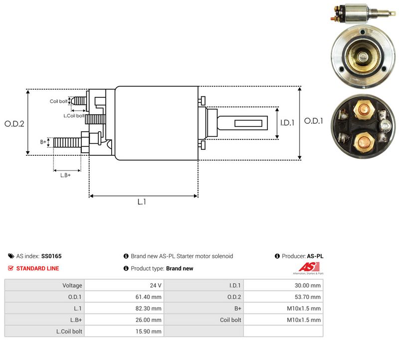AS-PL SS0165 Solenoid Switch, starter