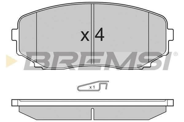 Комплект гальмівних накладок, дискове гальмо, Bremsi BP3332