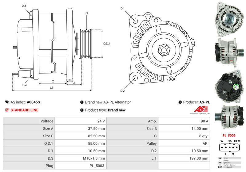 AS-PL A0645S Alternator