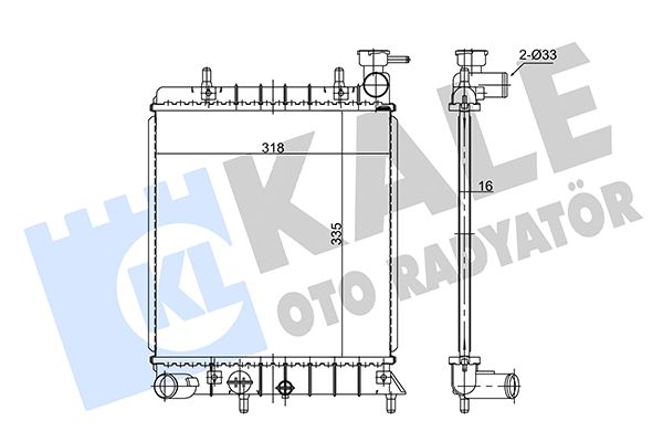 KALE HYUNDAI радіатор охолодження Accent II 1.3/1.5 00-
