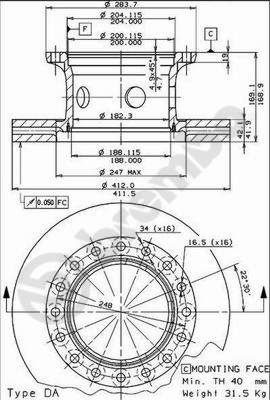Disc frana 09.4349.10 BREMBO