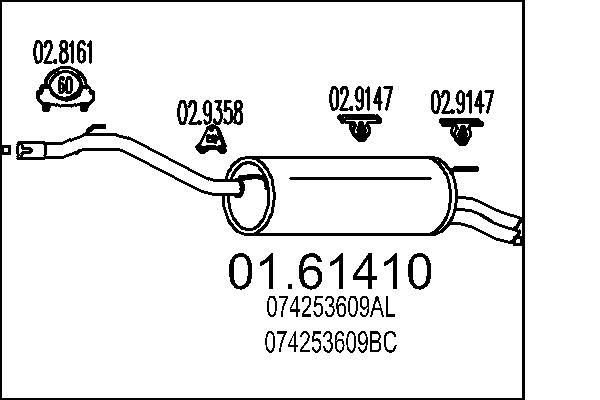 MTS hátsó hangtompító 01.61410